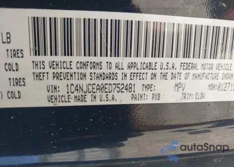 2014 Jeep Compass High Altitude from USA, damaged, VIN 1C4NJCEA0ED752481